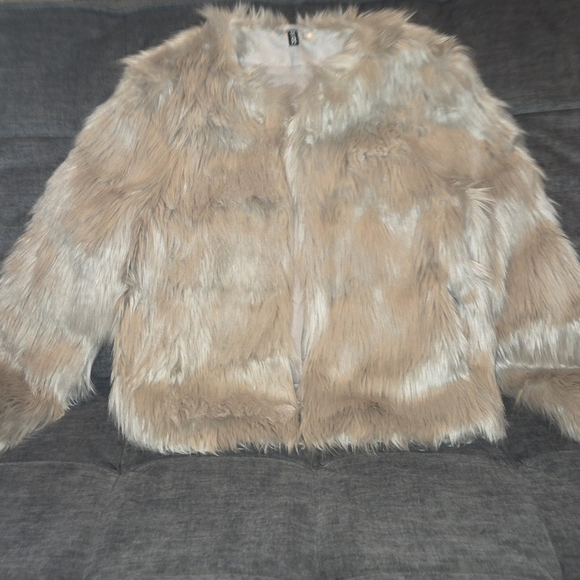 Divided Gray Teddy Jacket Plush Oversized Silhouette GOOD COND SM PRIICE DROP - Picture 5 of 9